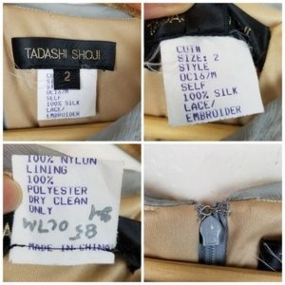 Tadashi Shoji Silk & Lace Ruched Sheath Dress - Picture 8 of 8